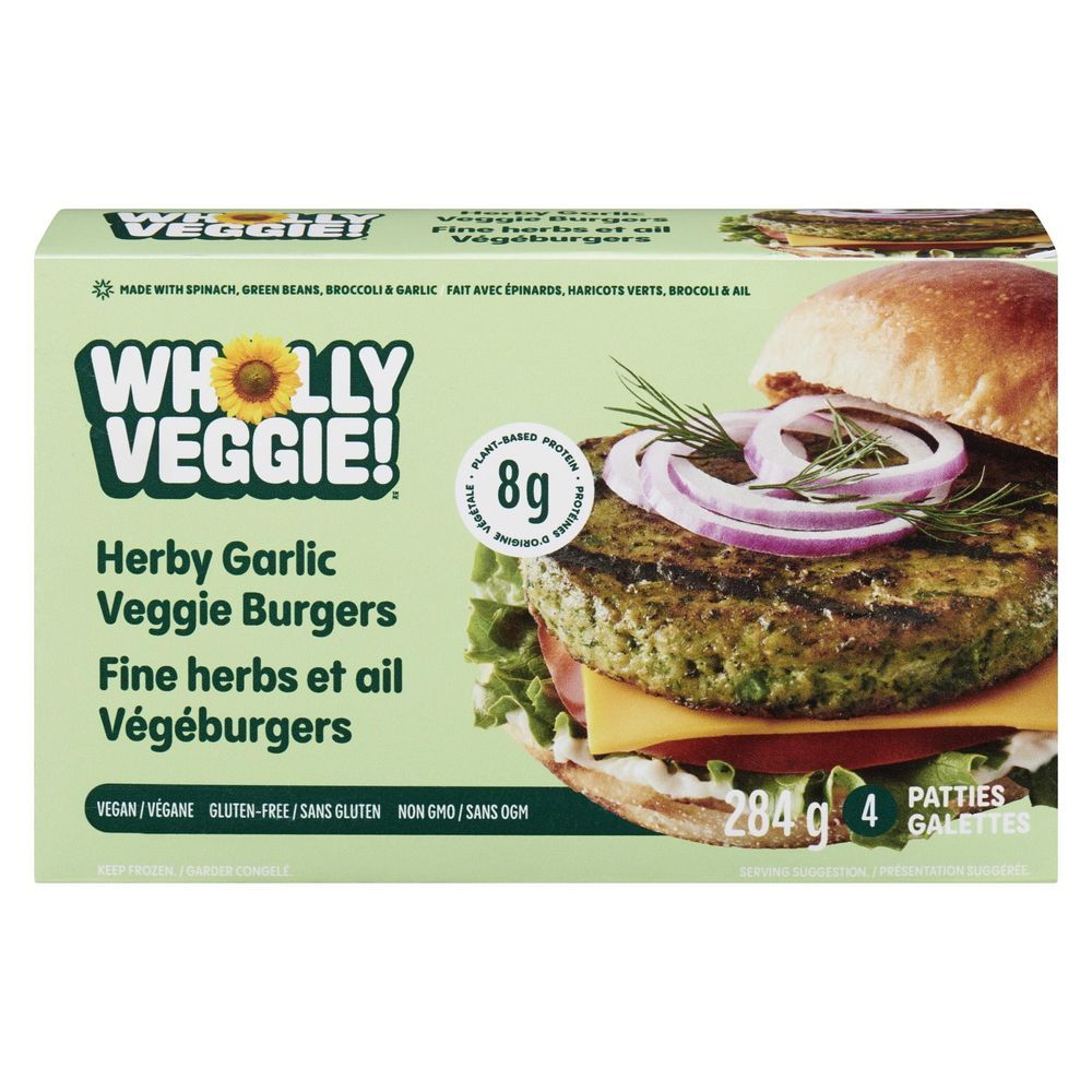 Wholly Veggie! Herby Garlic Veggie Burger, 284 G -- 10 Per Case