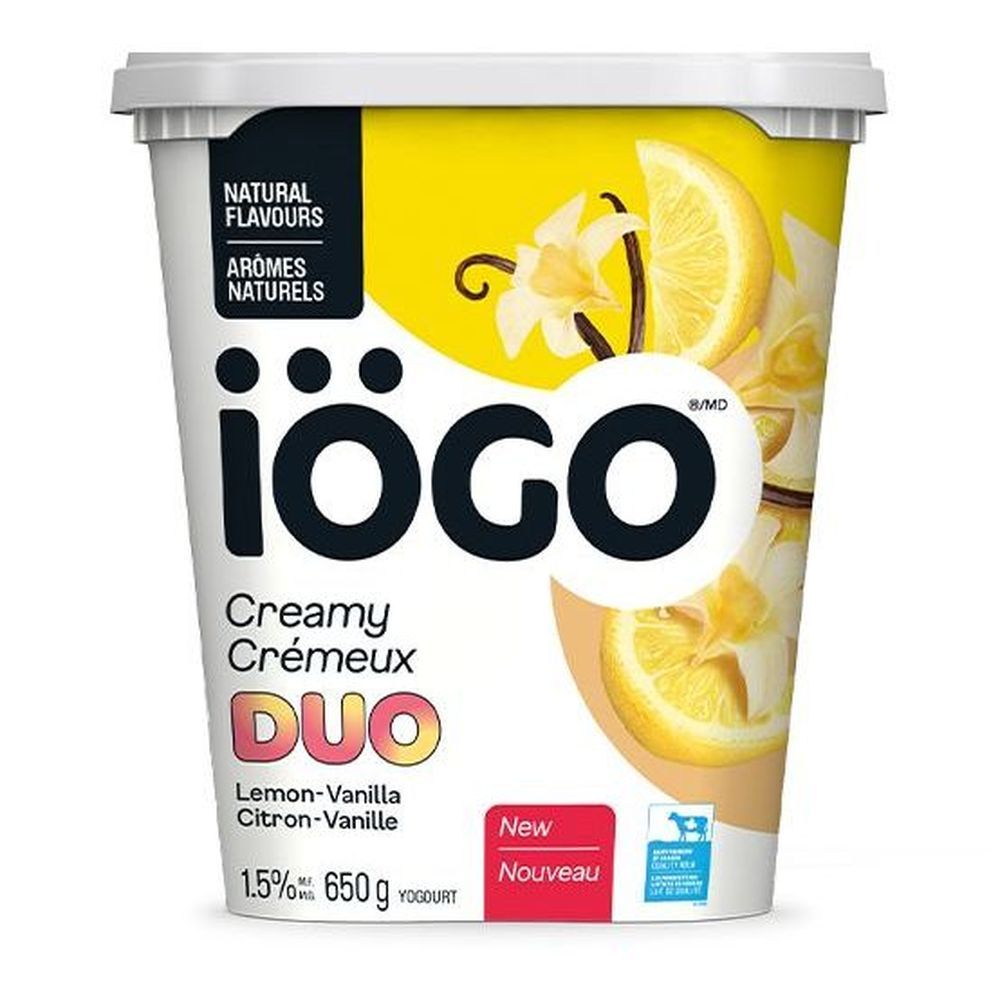 Iogo Duo Lemon/vanilla Creamy Yogurt, 650 G - 6 Per Case