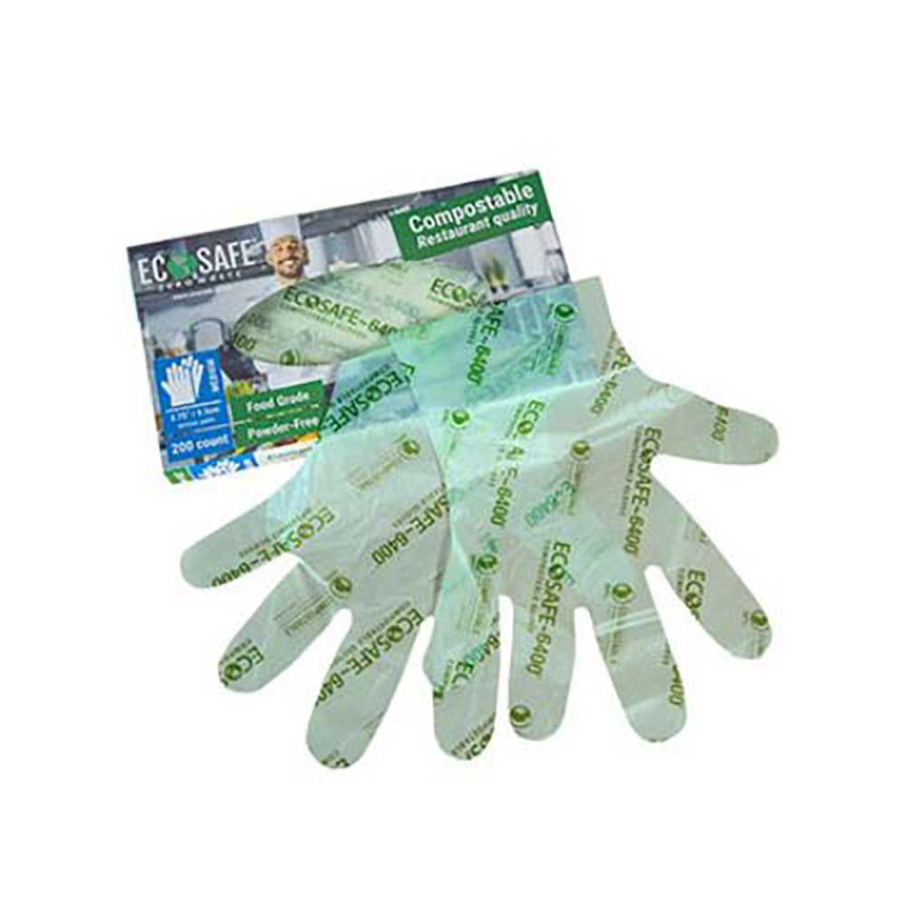 Ecosafe-6400 Grands Gants Compostables Avec Paume De 4,25 Po De Largeur -- 4 Par Boîte
