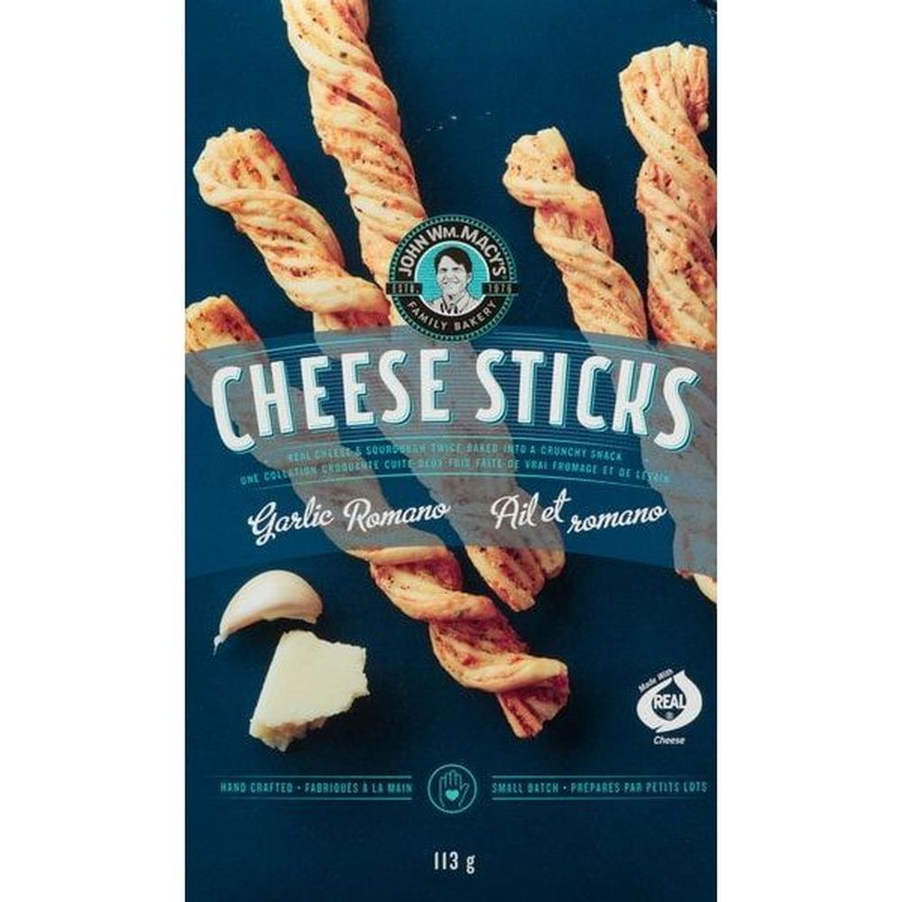 John Wm. Macy's Garlic Romano Cheesesticks, 113 G -- 6 Per Case