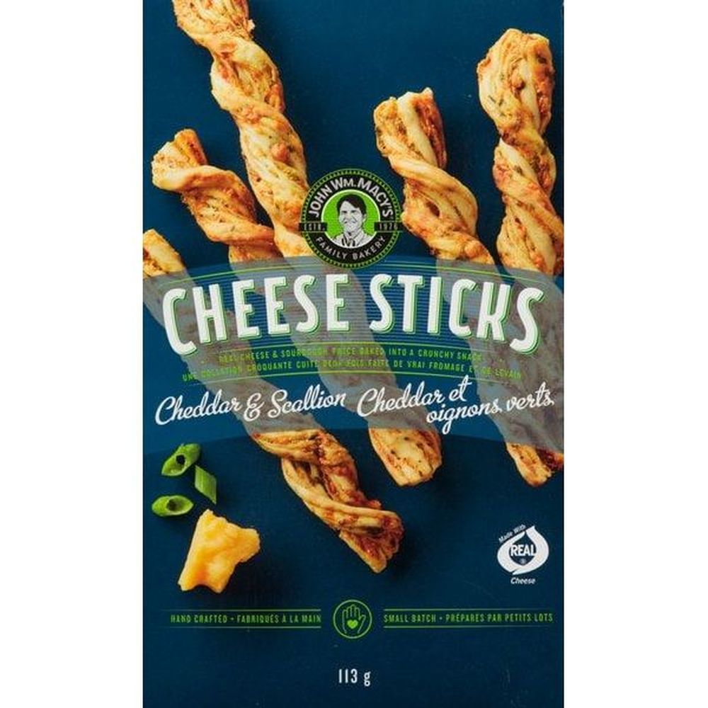 John Wm. Macy's Bâtonnets De Fromage Cheddar Et Oignons Verts, 113 G -- 6 Par Boîte