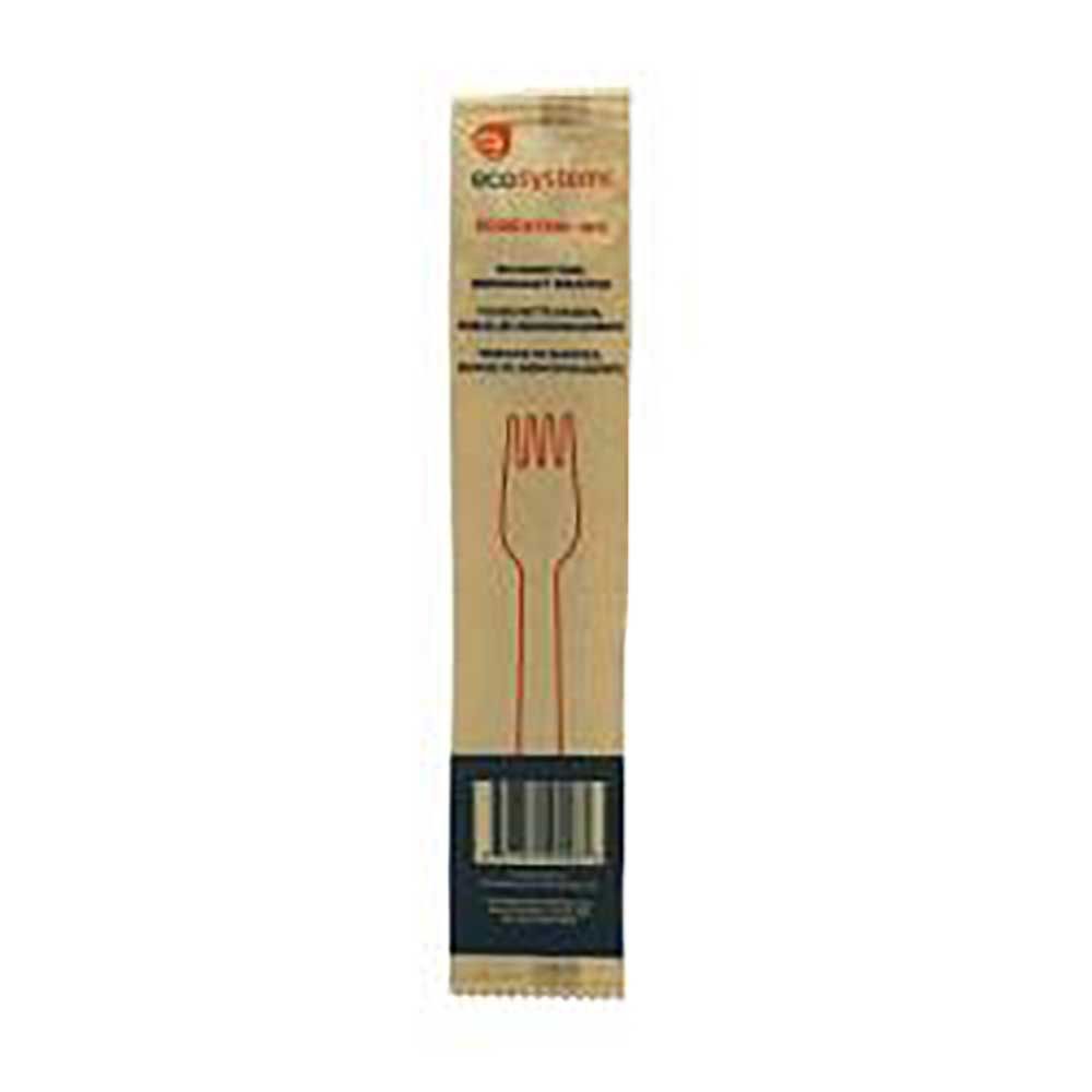 Ecosystems Individually Wrapped Brown Wooden Fork -- 1000 Per Case