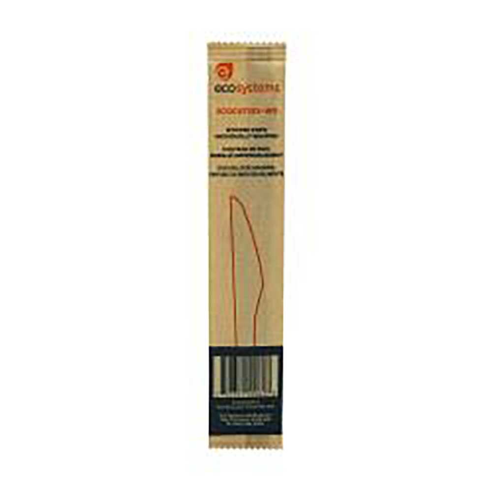 Ecosystems Individually Wrapped Brown Wooden Knife -- 1000 Per Case