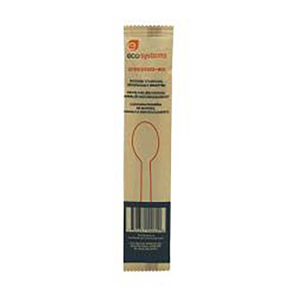 Ecosystems Individually Wrapped Brown Wooden Teaspoon -- 1000 Per Case