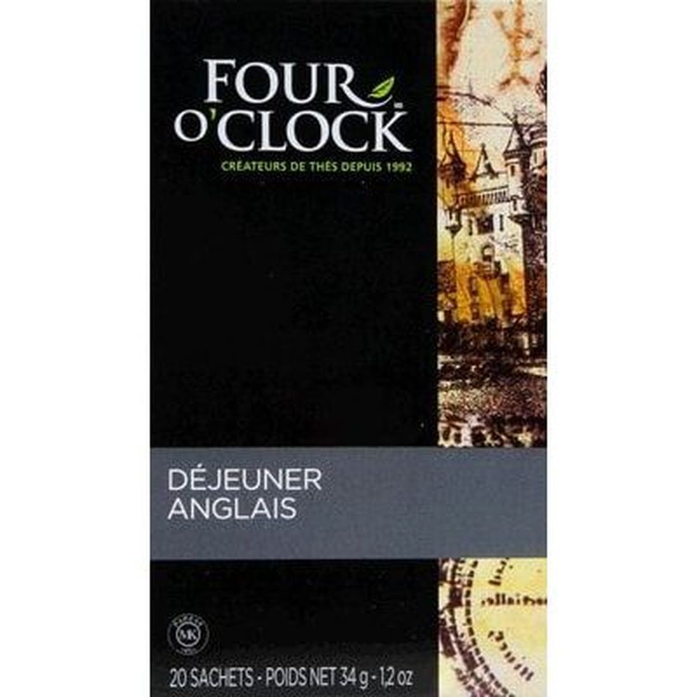 Four O Clock 1,7 G De Thé Noir English Breakfast, 20 Sachets De Thé -- 6 Par Boîte