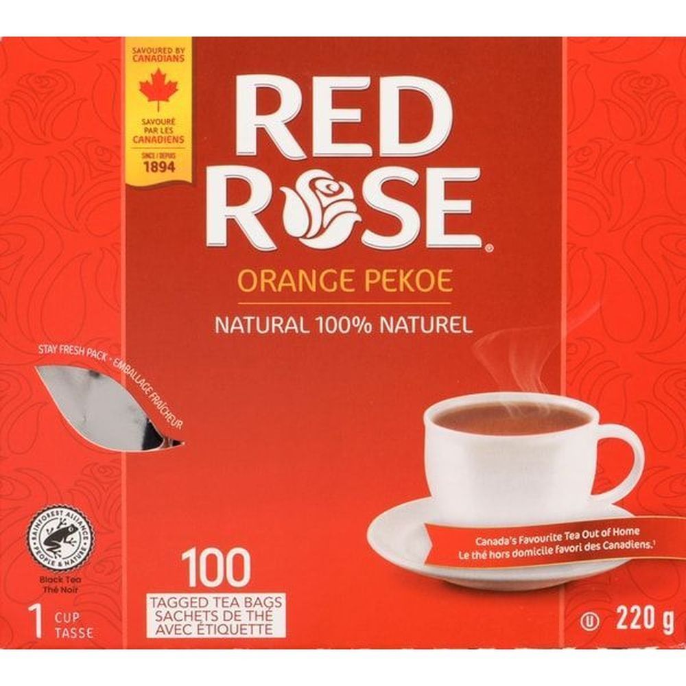 Red Rose Orange Pekoe Tea, 100 Tea Bags -- 10 Per Case