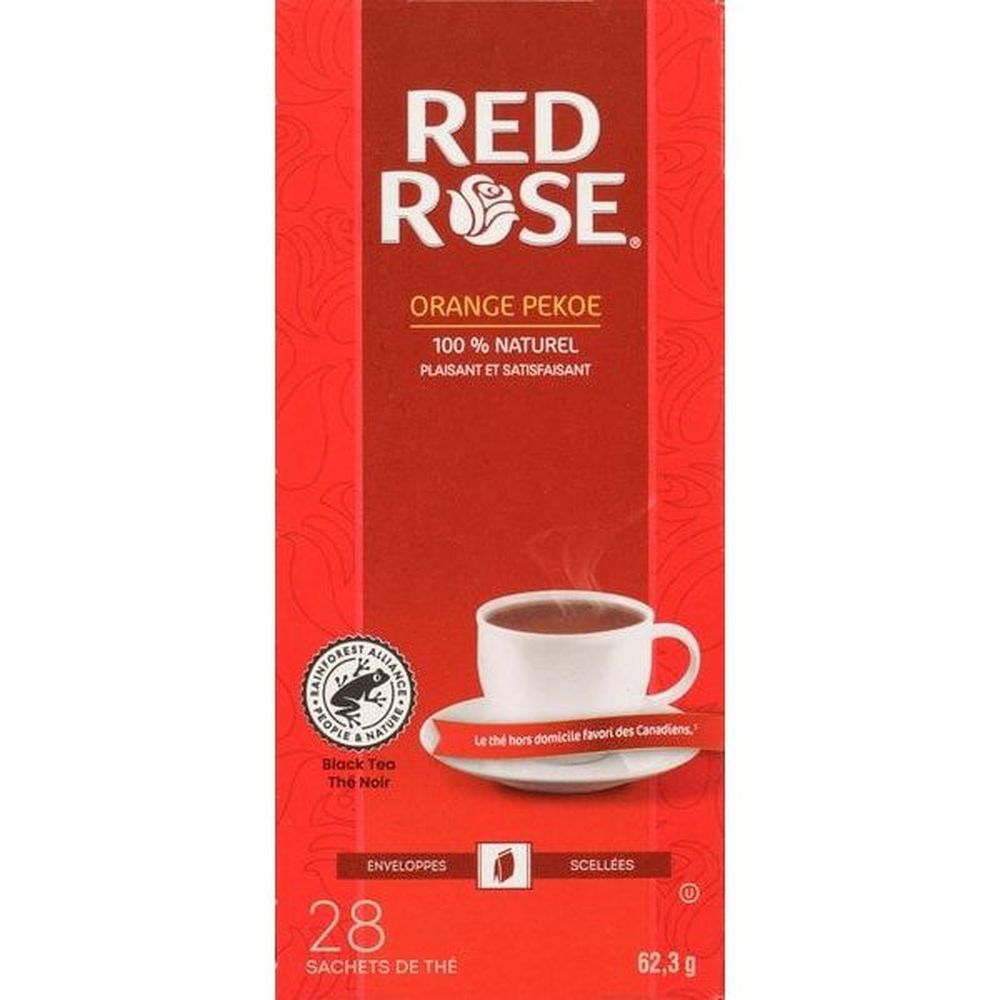 Red Rose Orange Pekoe Enveloped Premium Black Tea, 28 Tea Bags -- 6 Per Case
