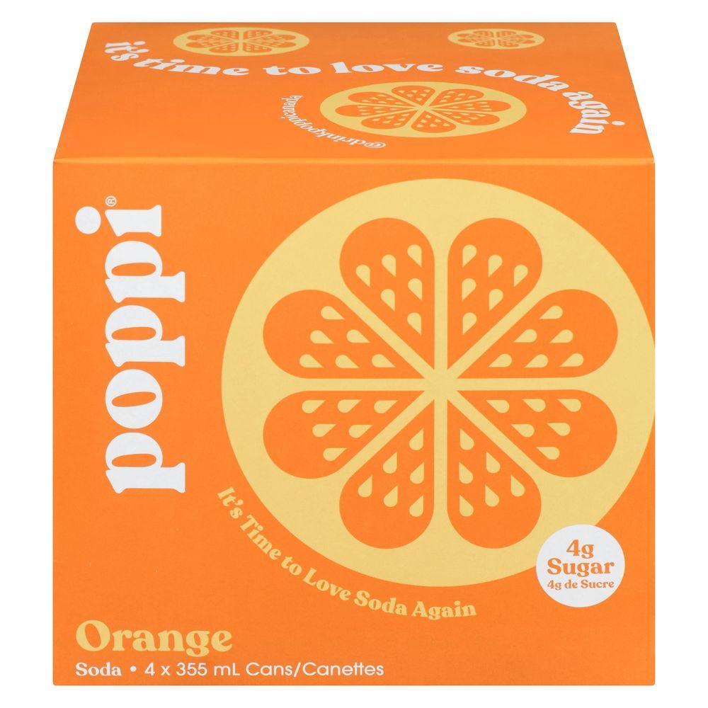 Poppi 355 Ml Orange Soda, 4 Count -- 6 Per Case
