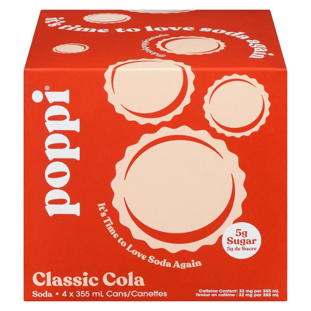 Poppi 355 Ml Classic Cola Soda, 4 Count -- 6 Per Case