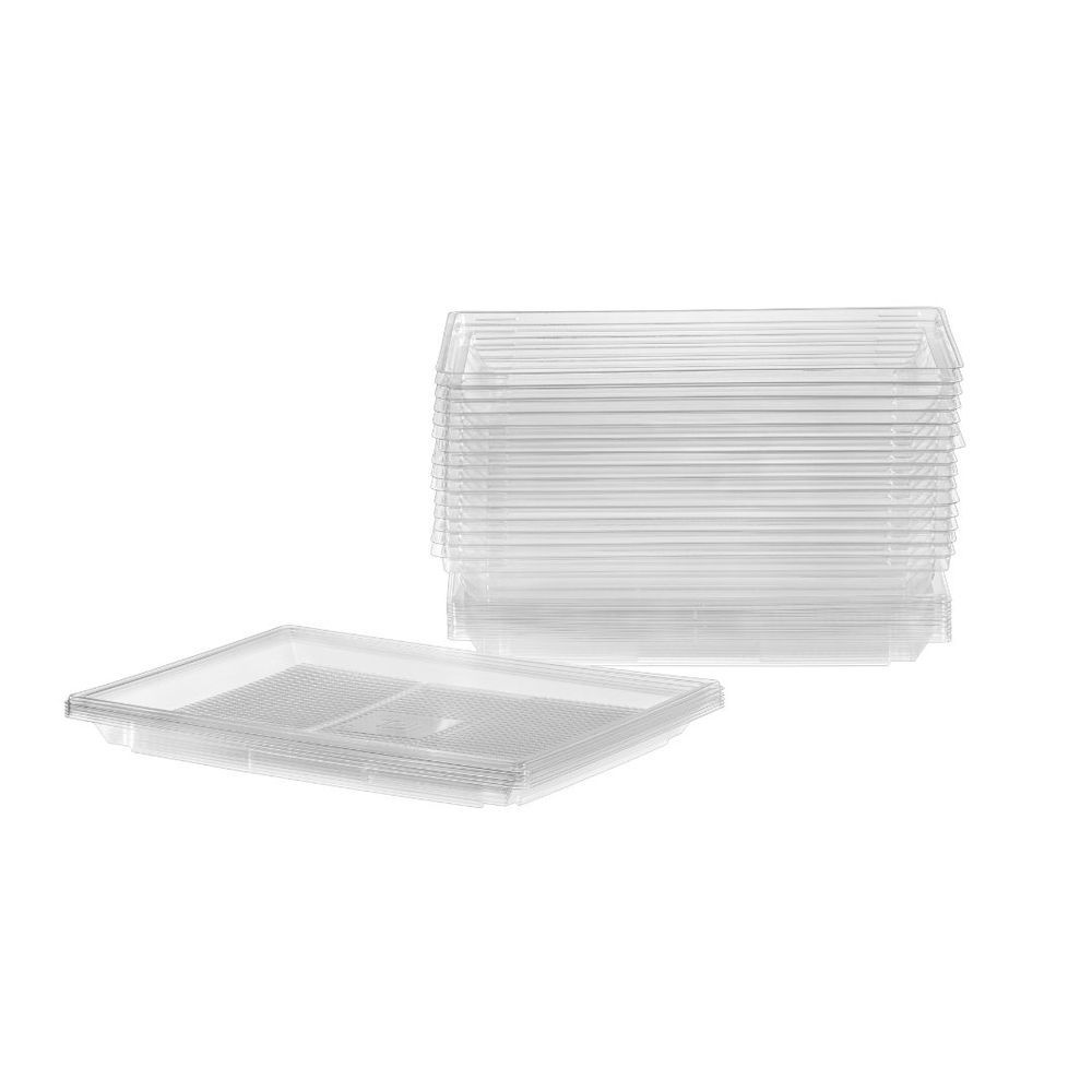 Talthi 7.5 X 10 Clear Plastic Rectangular Festive Catering Tray, 120 Count