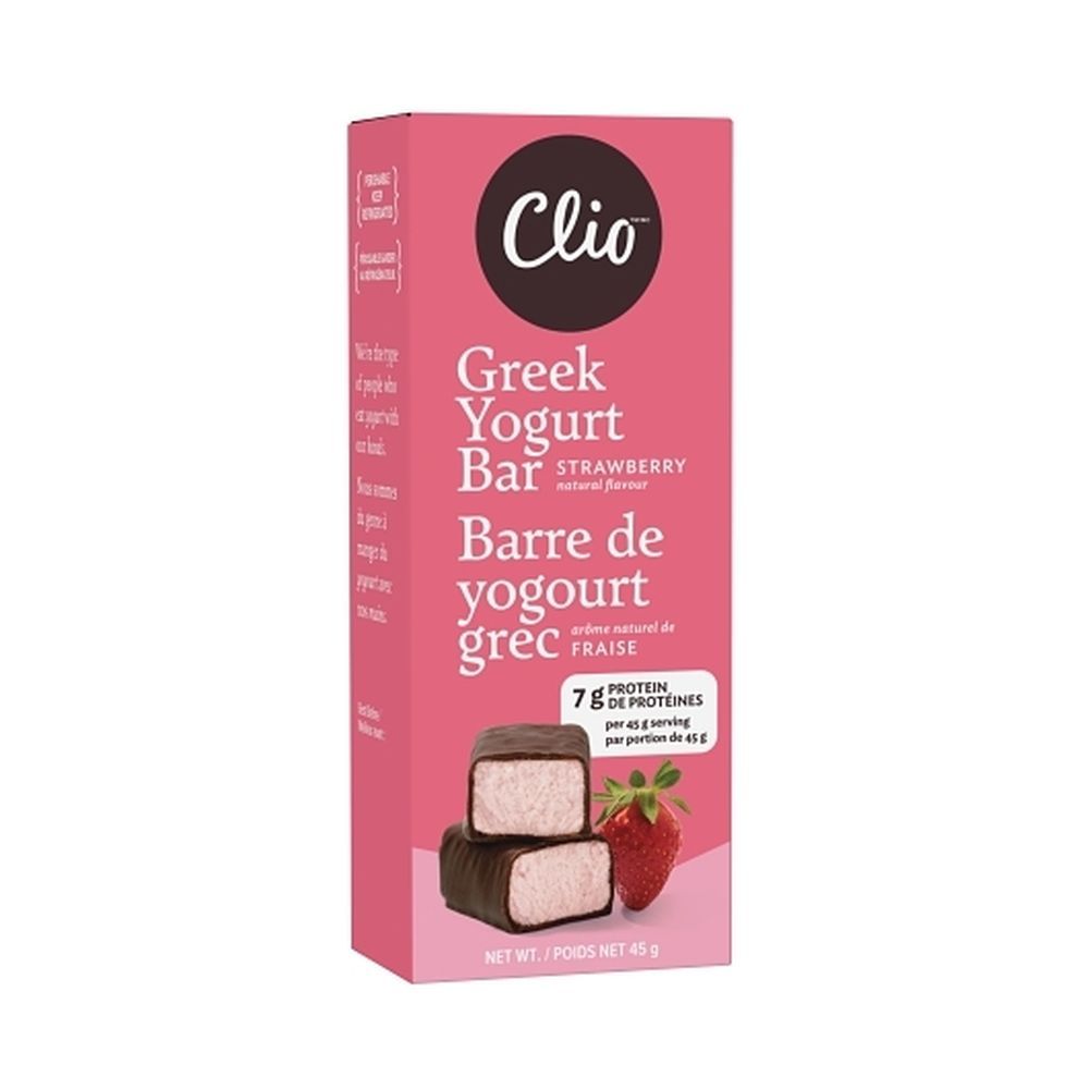 Clio Dark Chocolate Strawberry Greek Yogurt Bar, 45.08 G -- 10 Per Case
