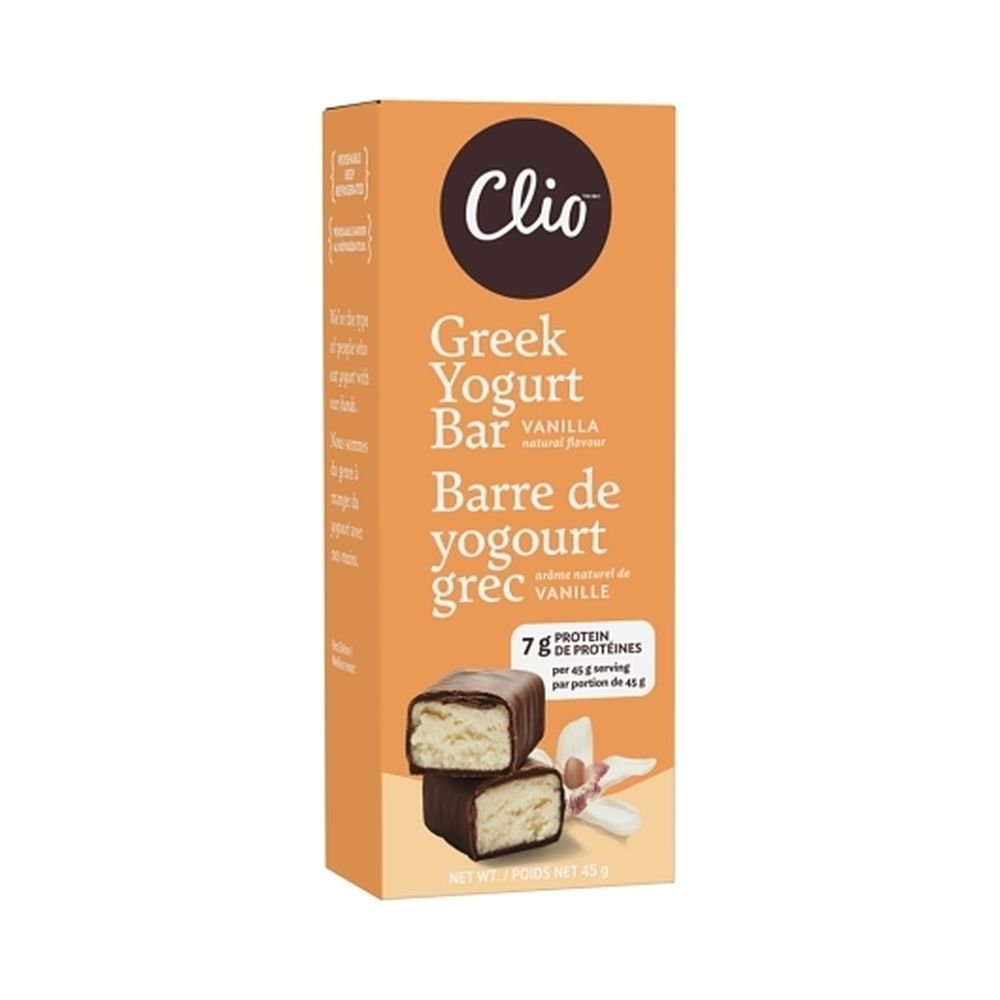 Clio Dark Chocolate Vanilla Greek Yogurt Bar, 45.08 G -- 10 Per Case