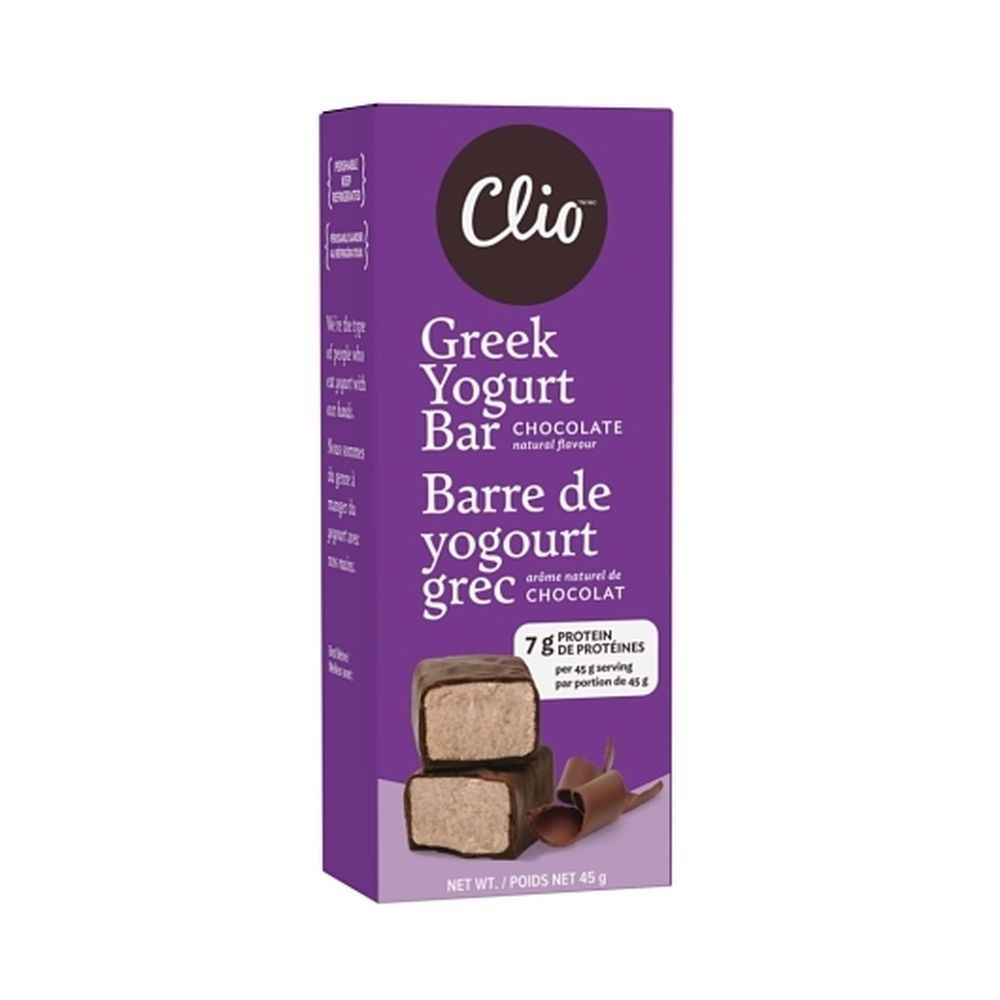 Clio Dark Chocolate Greek Yogurt Bar, 45.08 G -- 10 Per Case