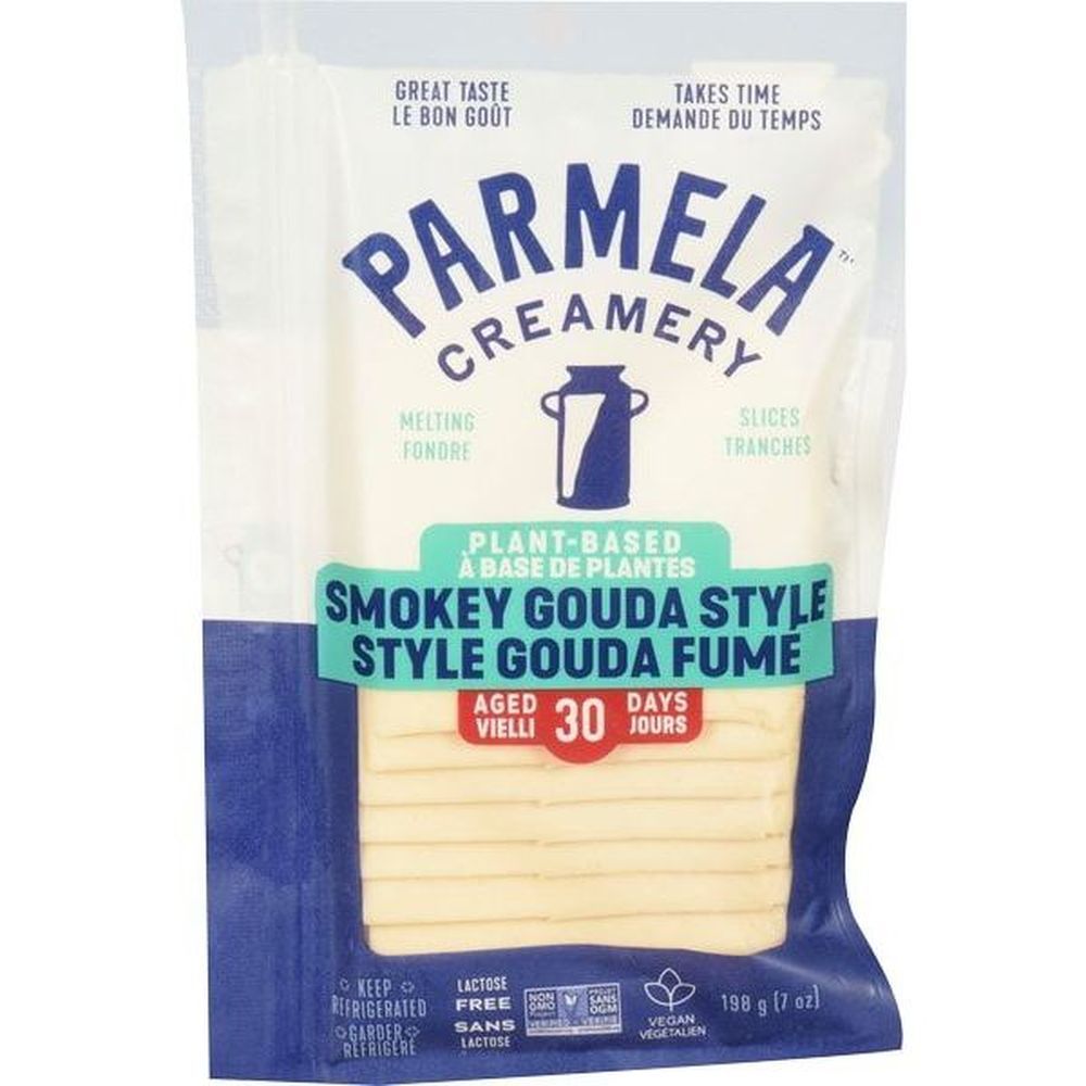 Parmela Creamery Plant Based Smoky Gouda Style Cheese Slice, 198 G -- 8 Per Case