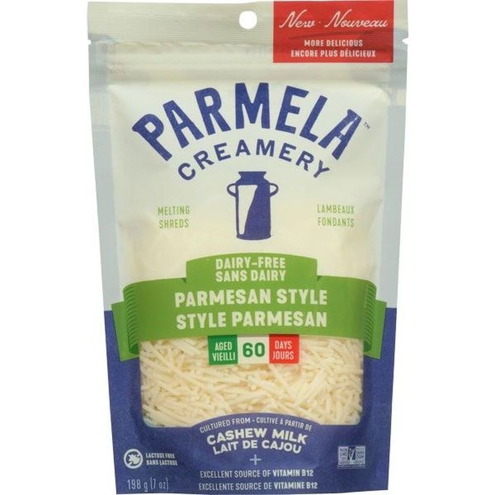 Parmela Creamery Fromage Râpé Style Parmesan Sans Produits Laitiers, 198 G -- 8 Par Boîte