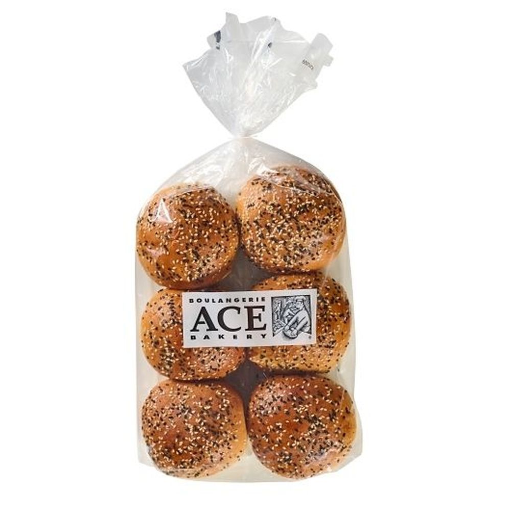 Ace Bakery 4 Inch Black And White Sesame Bun, 72 Count