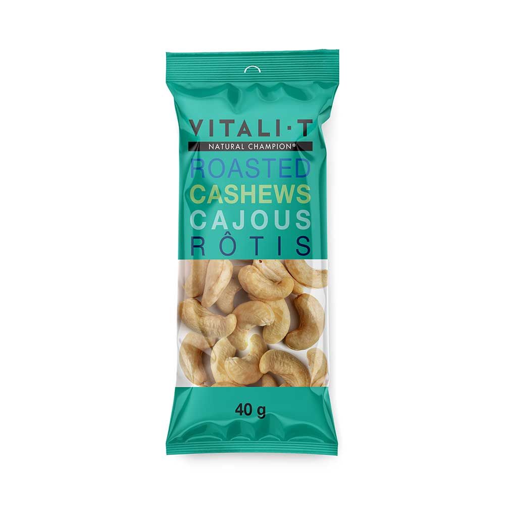 Vitali-t Natural Champion Roasted Cashew Nut, 40 G -- 15 Per Case