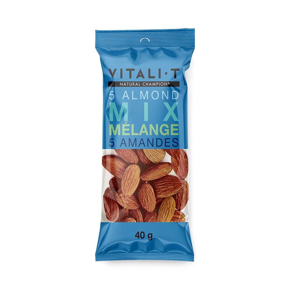 Vitali-t Natural Champion 5 Almond Nut Mix, 40 G -- 15 Per Case
