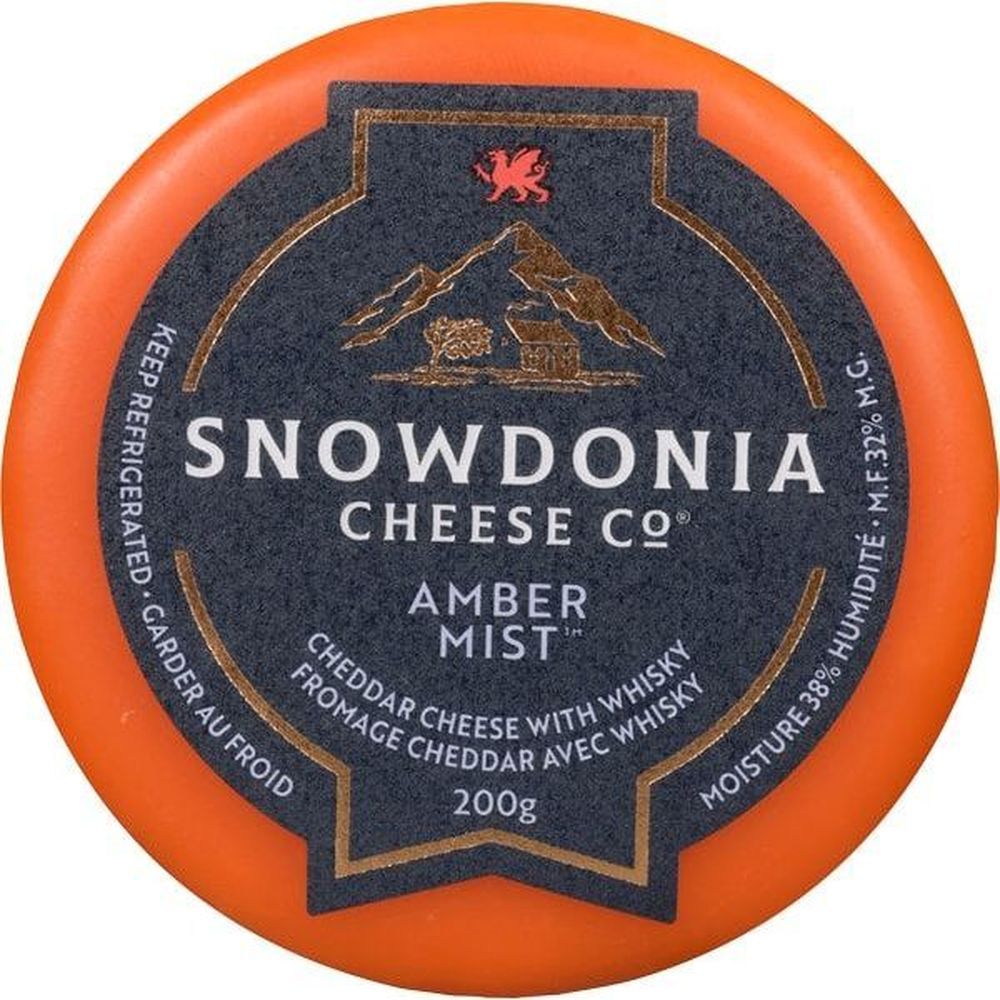 Snowdonia Amber Mist Cheddar Cheese With Whiskey, 200 G -- 6 Per Case