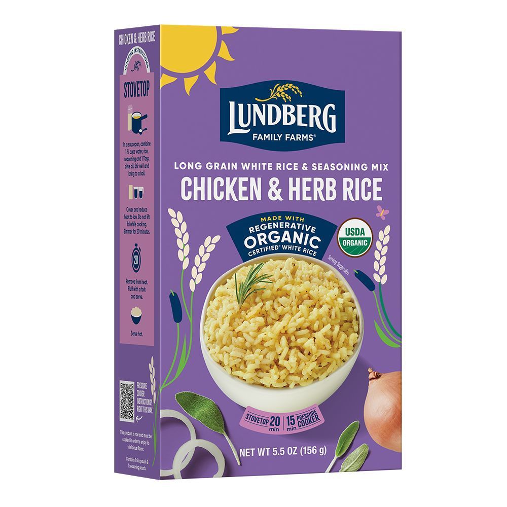 Lundberg Family Farms ,riz Bio Au Poulet Et Aux Herbes, 156 G – 6 Par Boîte