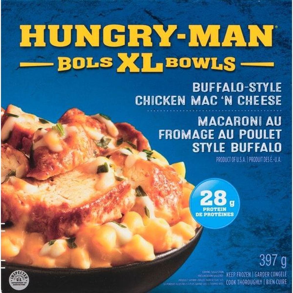 Hungry-man Bol Xl De Macaronis Au Fromage Et Au Poulet Style Buffalo, 397 G -- 8 Par Boîte