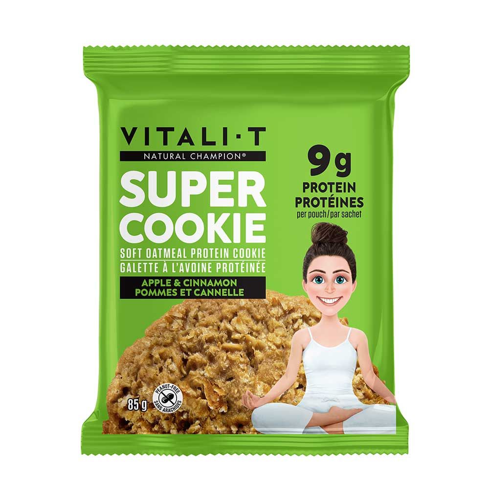Vitali-t Natural Champion Apple And Cinnamon Oatmeal Cookie, 85 G -- 12 Per Case