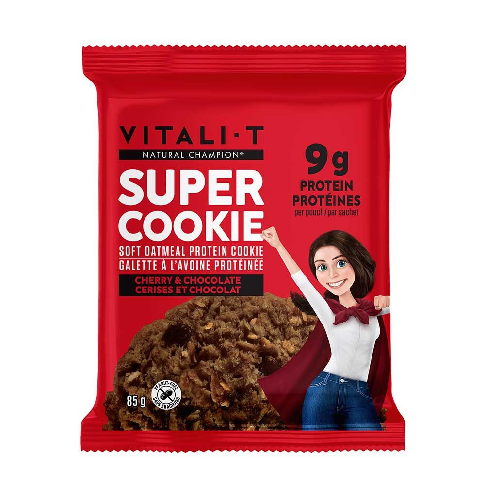 Vitali-t Natural Champion Cherry And Chocolate Oatmeal Cookie, 85 G -- 12 Per Case