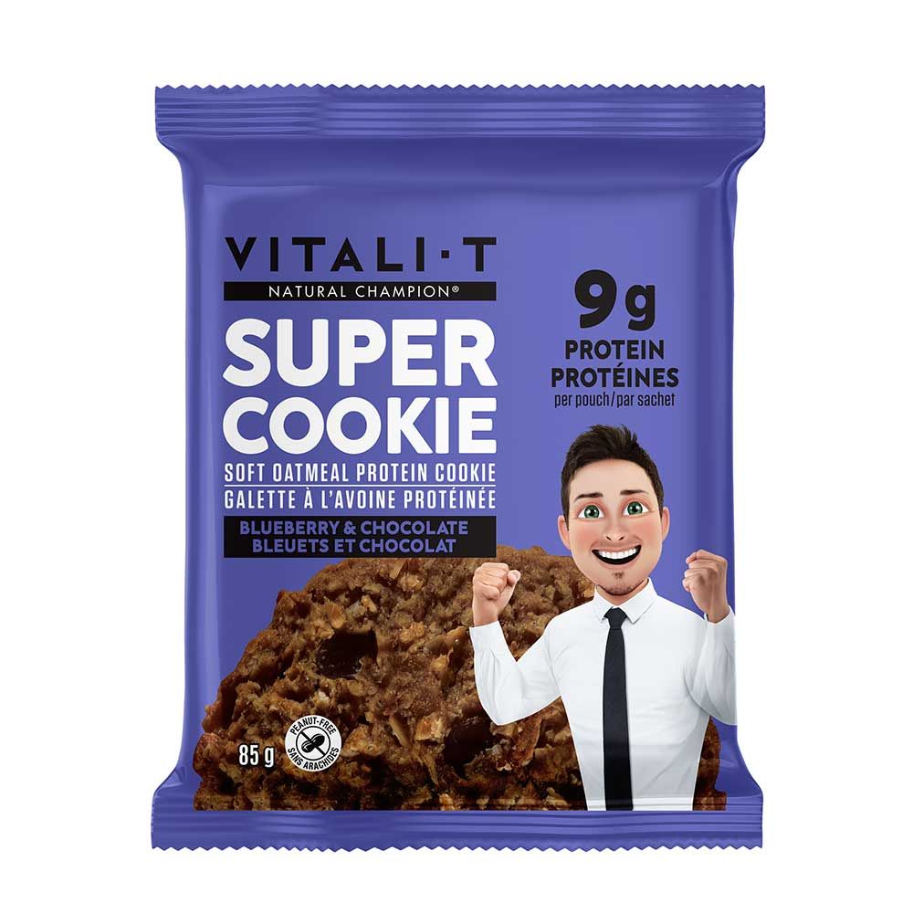 Vitali-t Natural Champion Blueberry And Chocolate Oatmeal Cookie, 85 G -- 12 Per Case