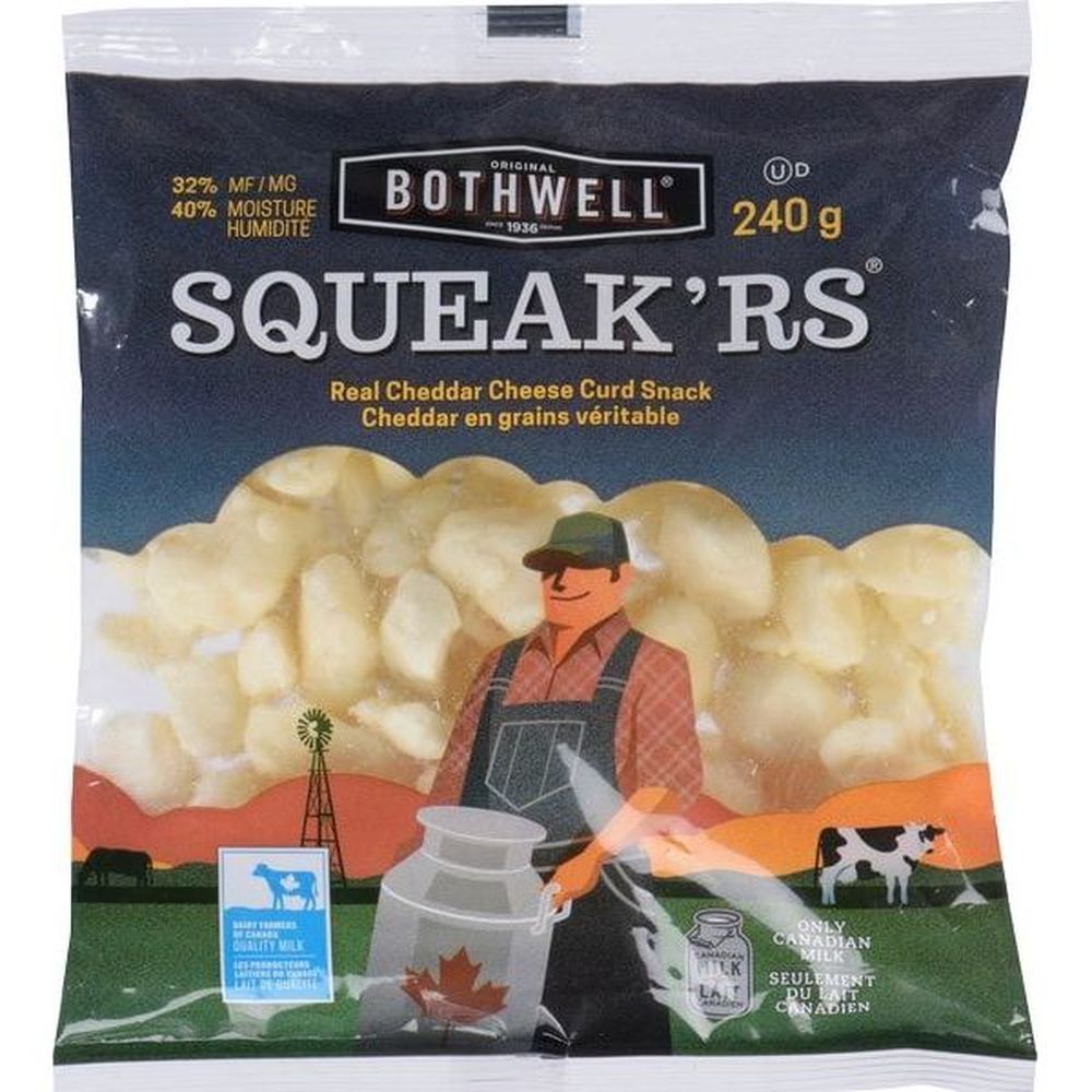 Bothwell Squeak'rs Fromage En Grains Cheddar Blanc, 240 G -- 12 Par Boîte
