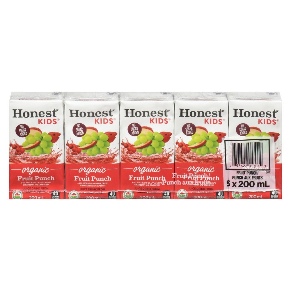 Honest Kids Kids 200 Ml Fruit Punch Juice, 5 Count -- 8 Per Case