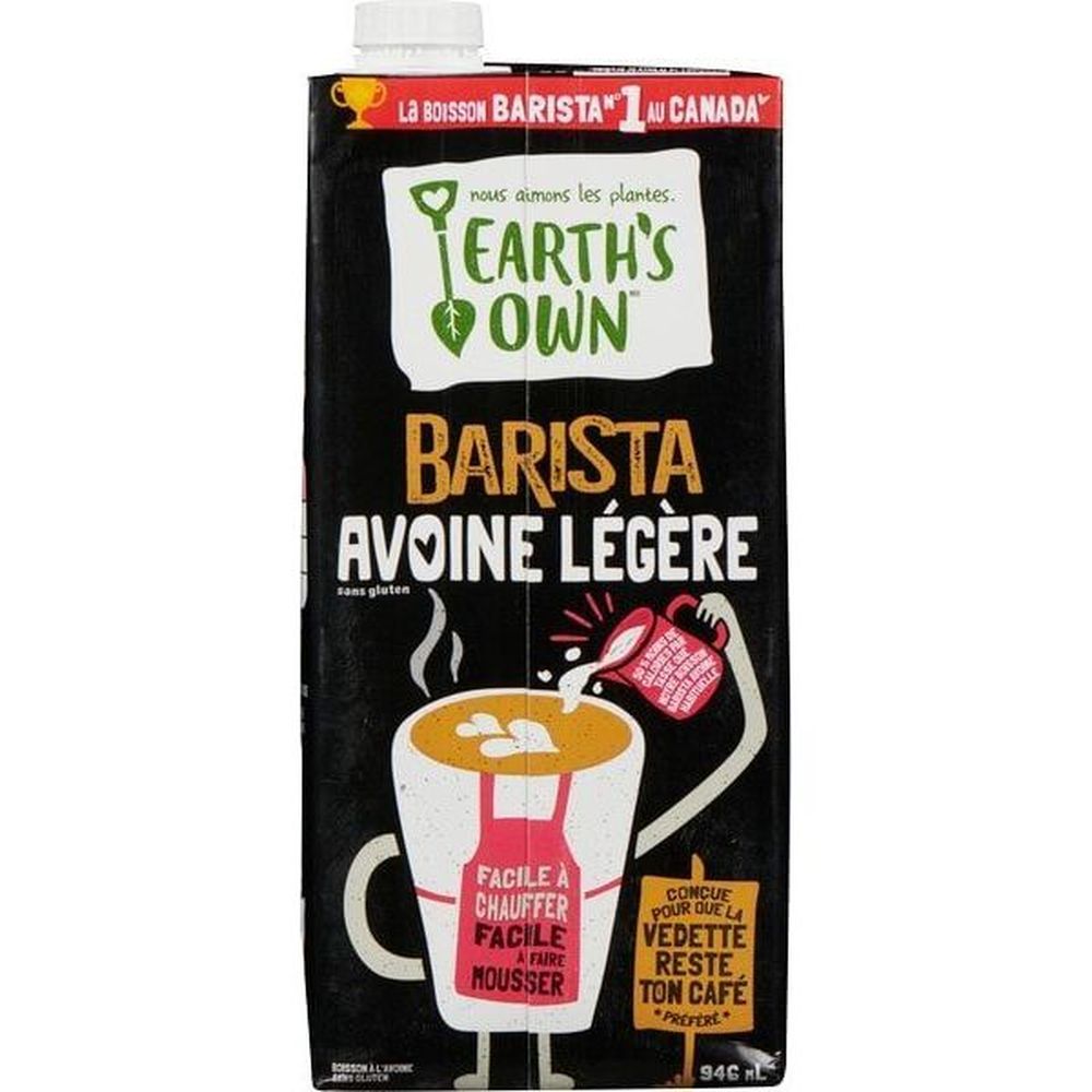 Earth's Own Barista Oat Light Gluten Free Oat Beverage, 946 Ml -- 12 Per Case