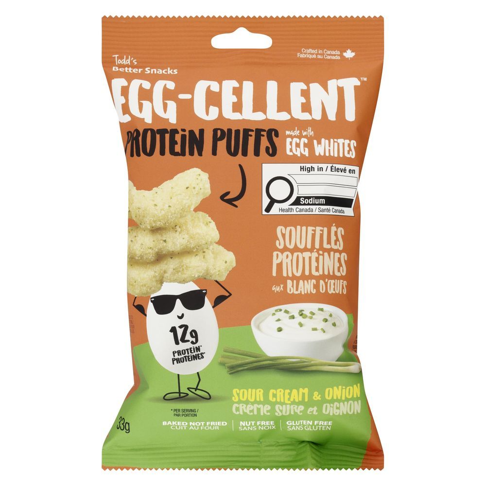 Todd's Light Yet Creamy Sour Cream And Onion Egg-cellent Protein Puffs, 33 G