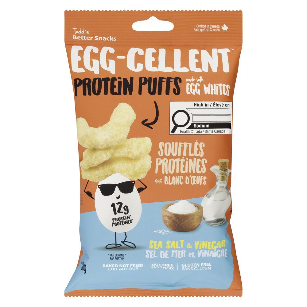 Todd's Deliciously Tangy Sea Salt And Vinegar Egg-cellent Protein Puffs, 33 G