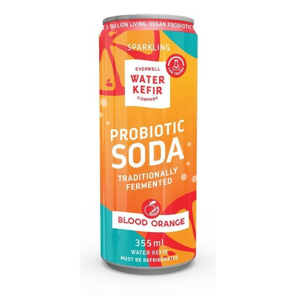 Everwell Water Kefir Blood Orange Sparkling Probiotic Soda, 355 Ml -- 12 Per Case