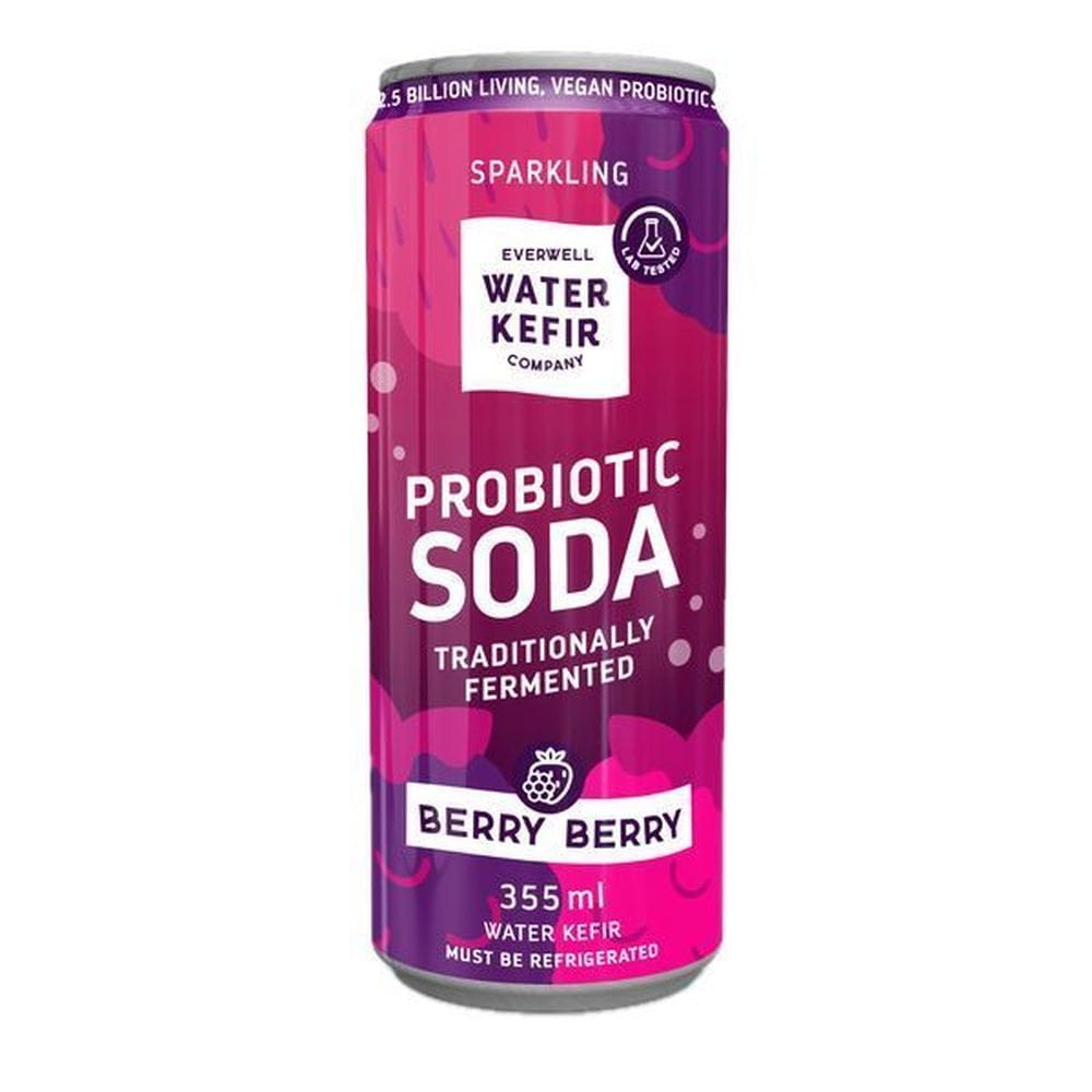 Everwell Water Kefir Berry Berry Sparkling Probiotic Soda, 355 Ml -- 12 Per Case