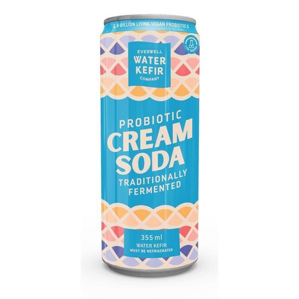 Everwell Water Kefir Sparkling Probiotic Cream Soda, 355 Ml -- 12 Per Case