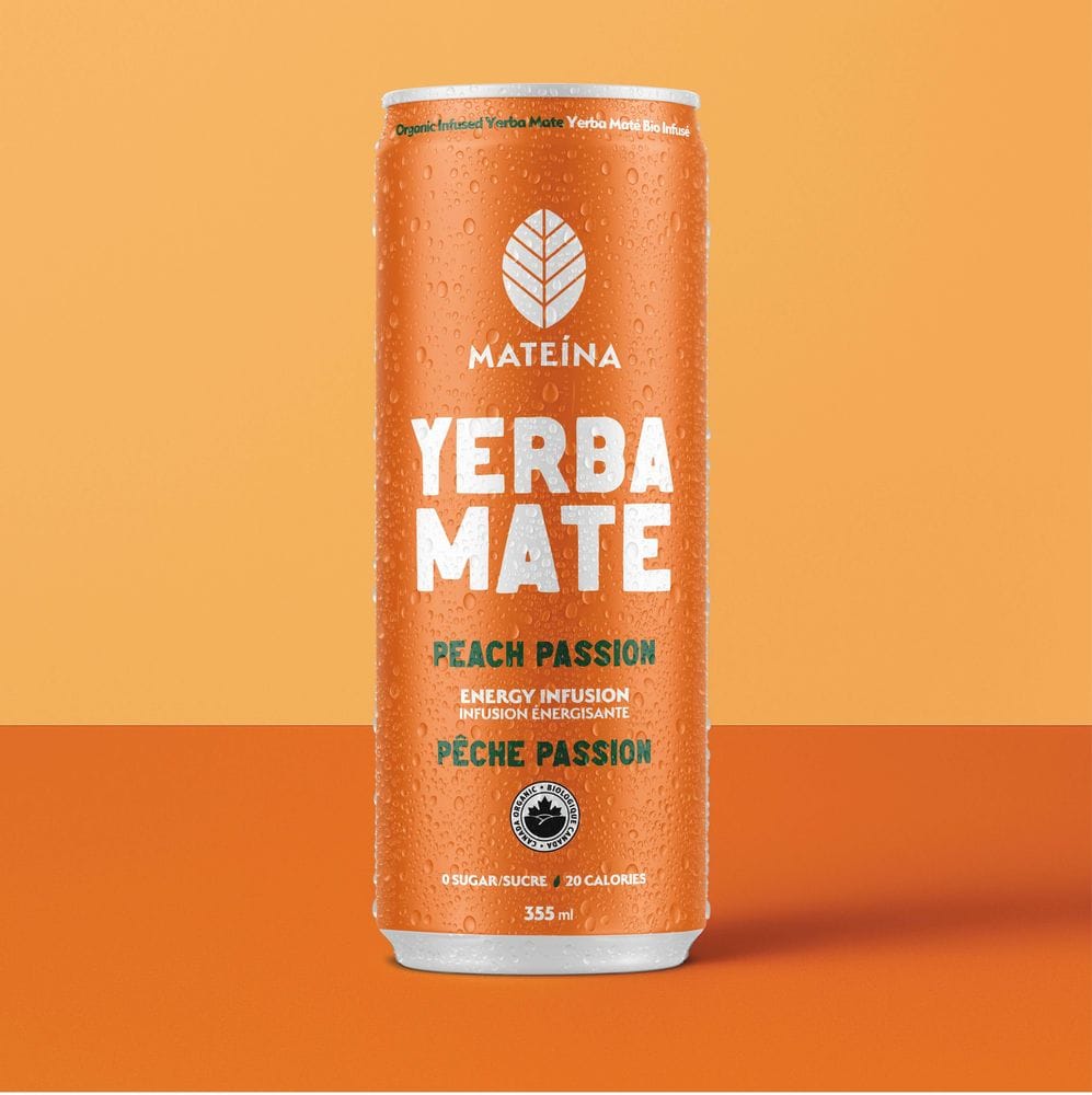 Mateina Organic Peach Passion Yerba Mate, 355 Ml