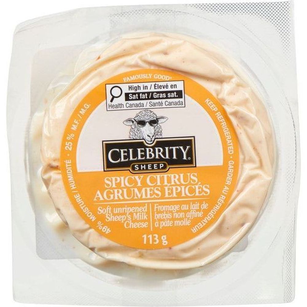 Celebrity Fromage De Brebis Épicé Aux Agrumes, 113 G – 12 Unités Par Carton