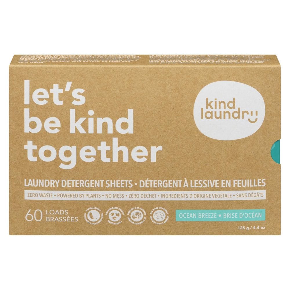 Kind Laundry Ocean Breeze Laundry Detergent Sheets, 125 G -- 10 Per Case
