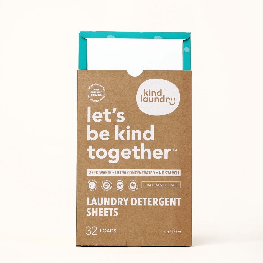 Kind Laundry Fragrance Free Laundry Detergent Sheets, 95 G -- 10 Per Case