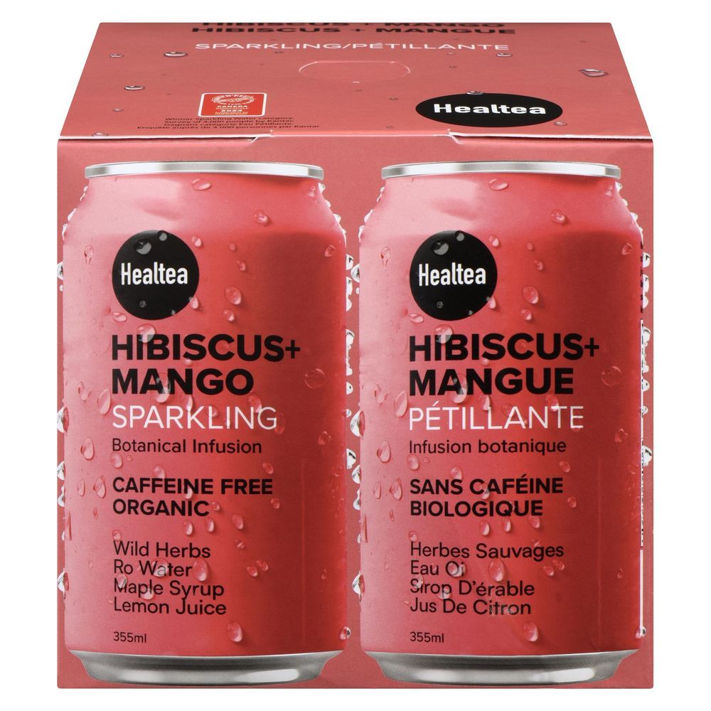 Healtea Organic Sparkling Mango And Hibiscus Herbal Tea, 1420 Ml