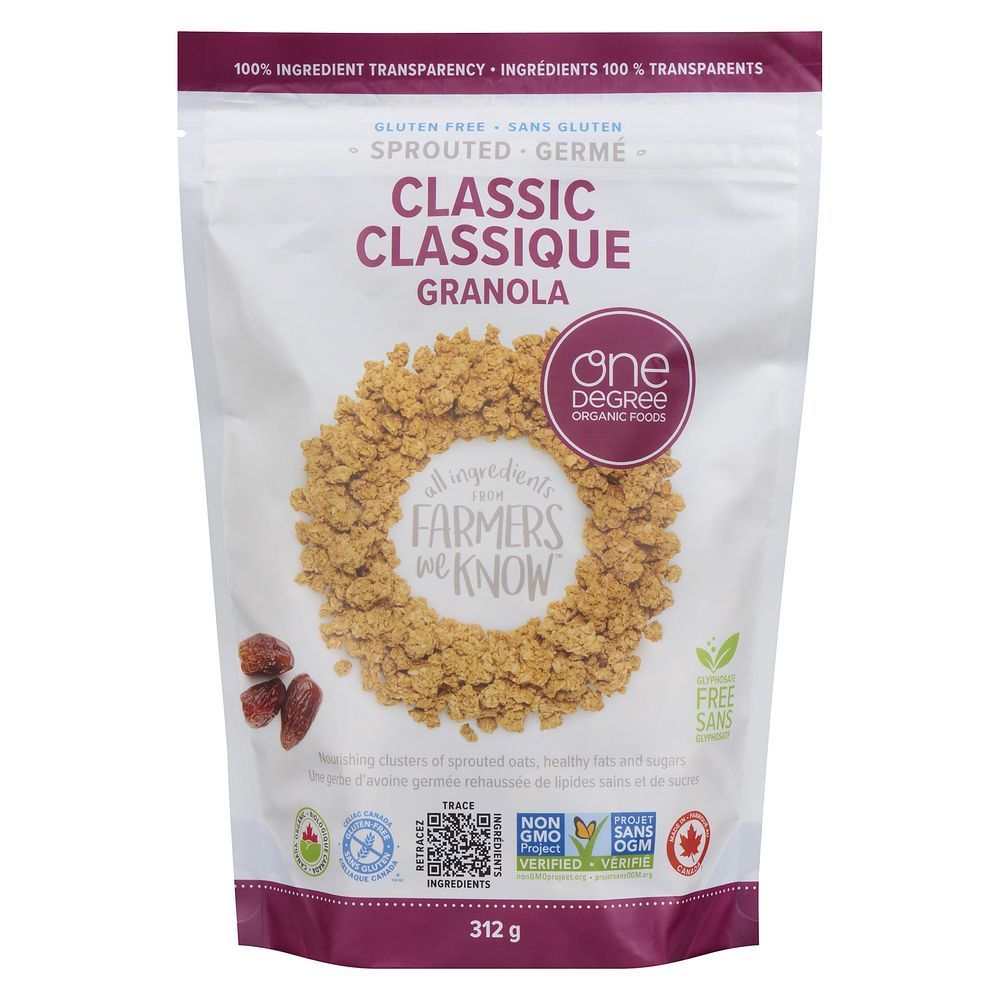 One Degree Organic Gluten Free Sprouted Classic Granola, 312 G
