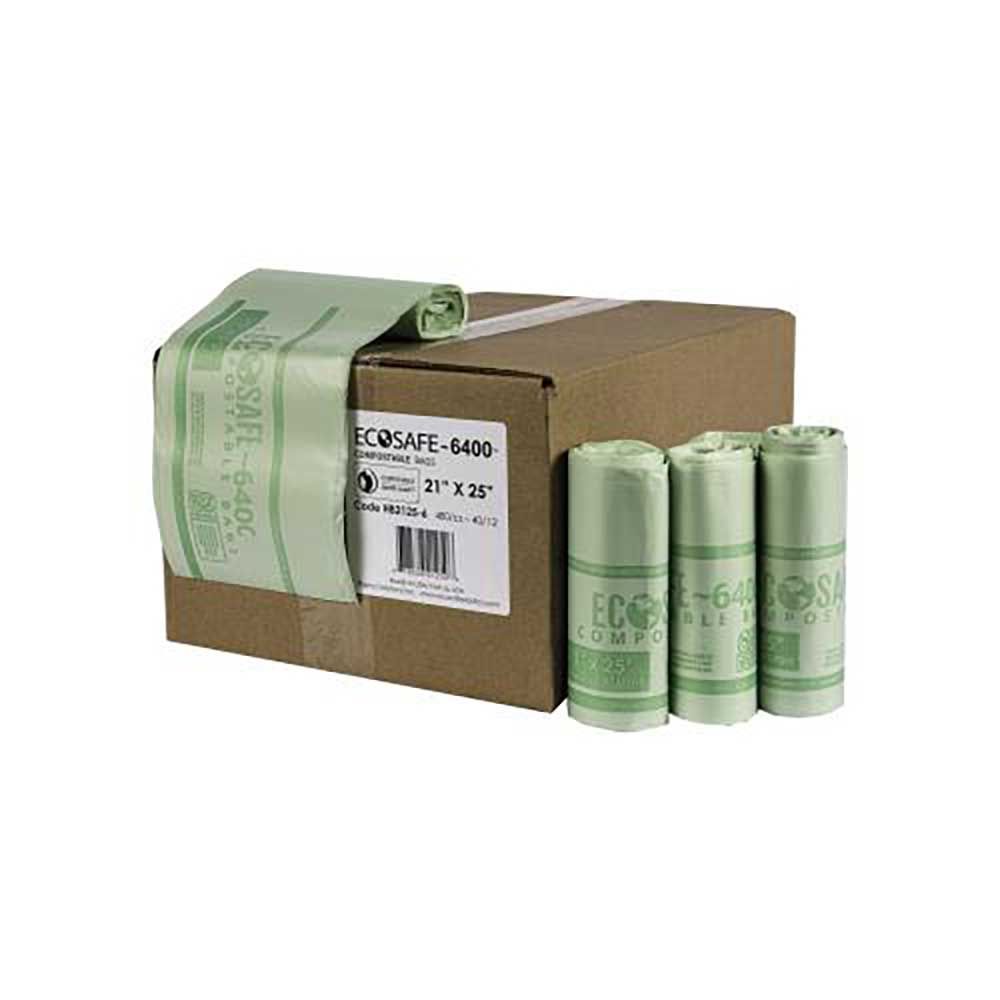 Ecosafe-6400 Sac/doublure Compostable, 21 × 25 Po -- 480 Par Caisse