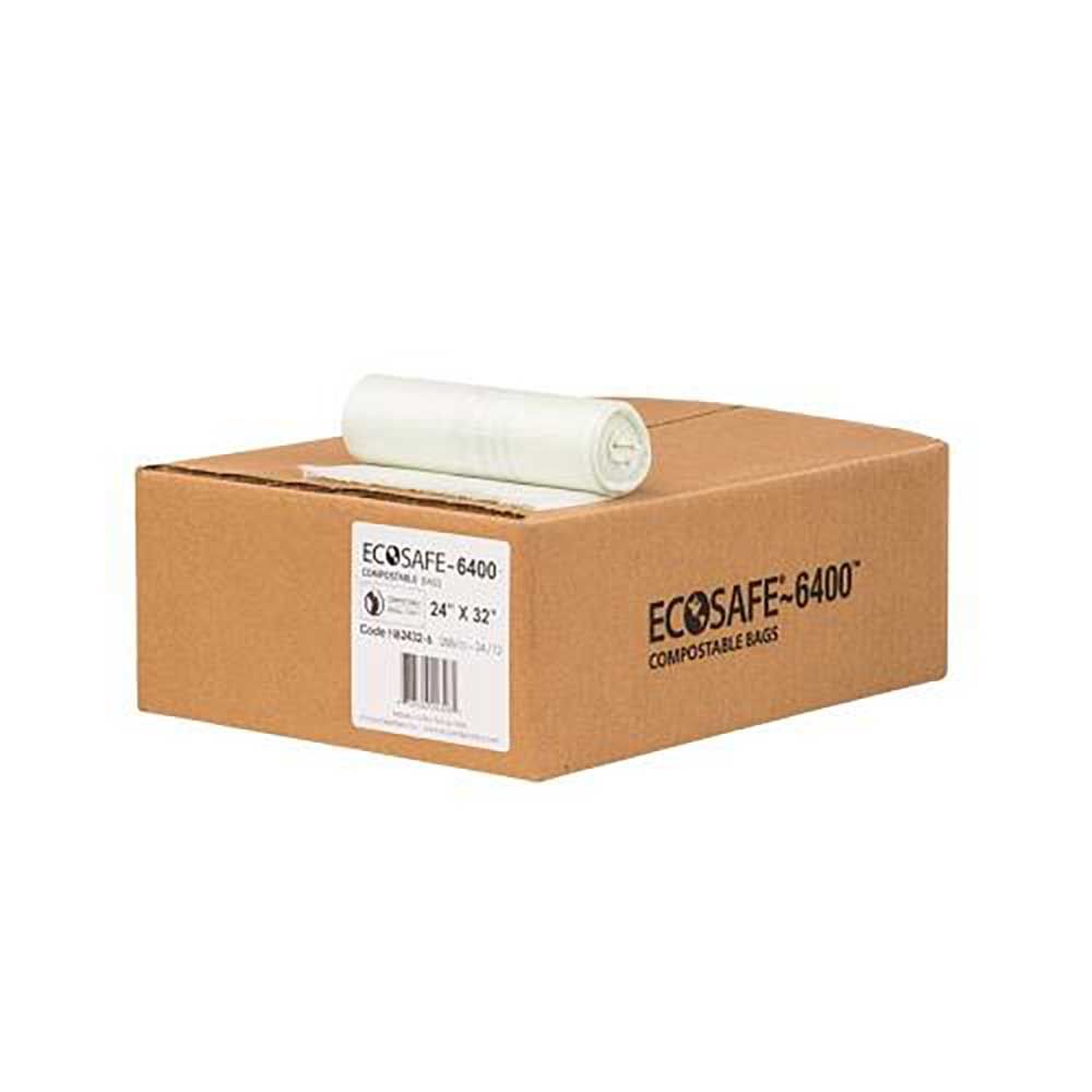 Ecosafe-6400 Sac/doublure Compostable, 24 × 32 Po -- 288 Par Caisse