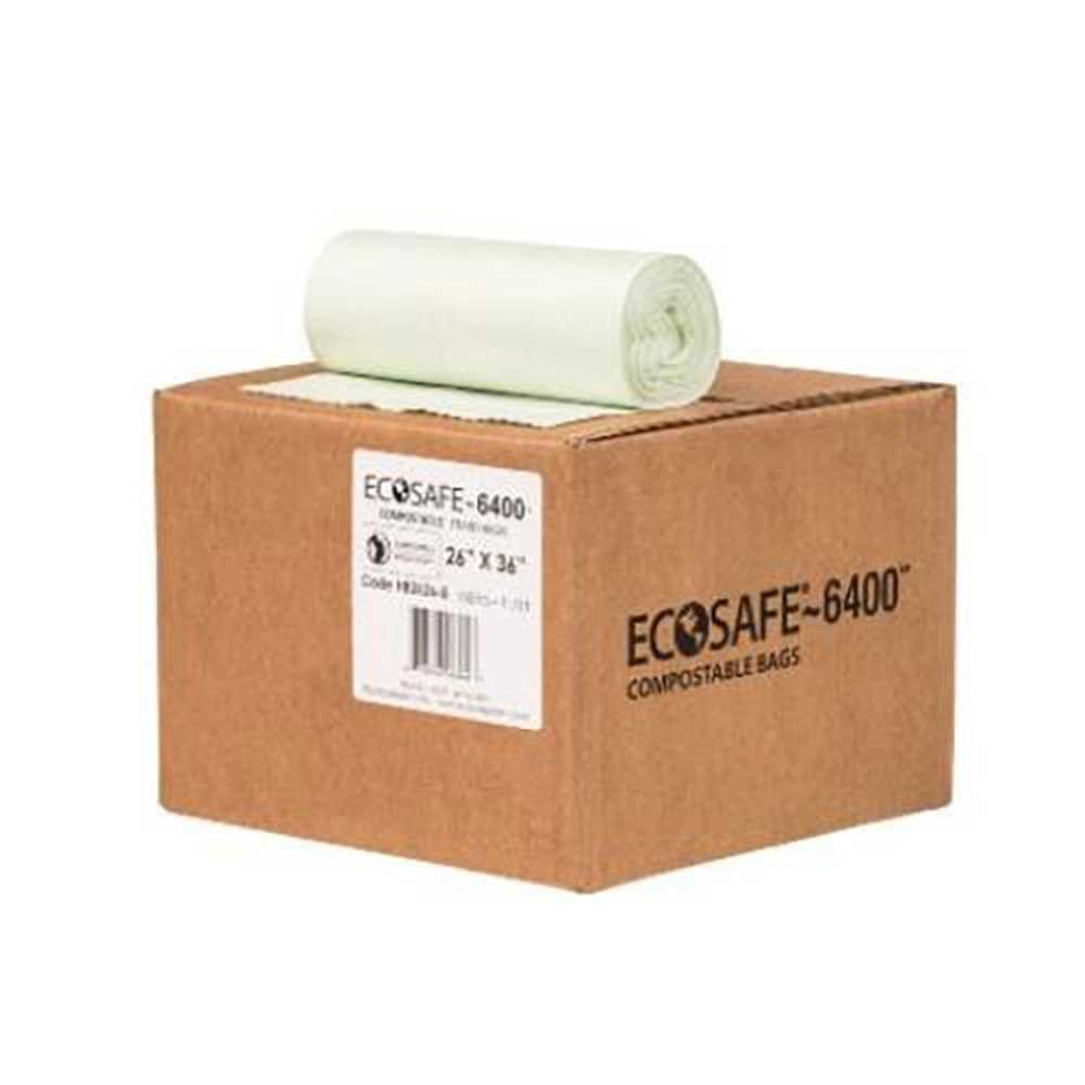 Ecosafe-6400 Sac/doublure Compostable, 26 × 36 Po -- 165 Par Caisse