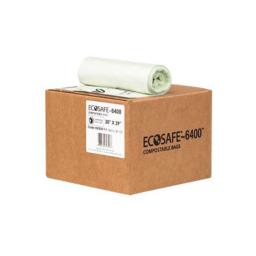 Ecosafe-6400 Sac/doublure Compostable Robuste, 30 X 39 Po -- 96 Par Caisse