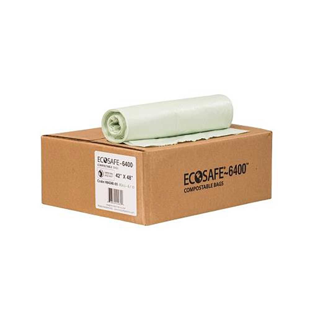 Ecosafe-6400 Sac/doublure Compostable, 42 × 48 Po -- 80 Par Caisse