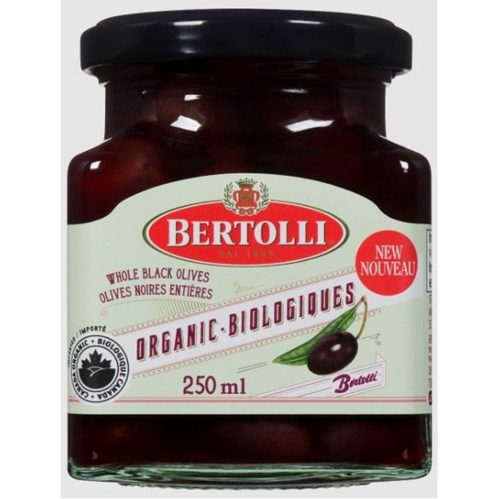 Bertolli Organic Whole Black Olives, 250 Ml -- 6 Per Case