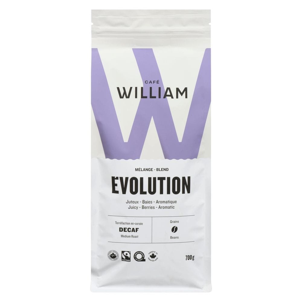 William Evolution Organic Medium Roast Decaf Whole Bean Coffee, 700 G -- 6 Per Case