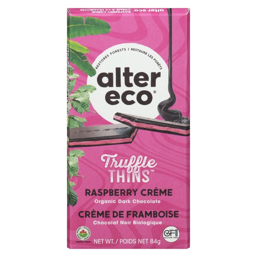 Alter Eco Raspberry Crème Truffle Thins, 84 G -- 12 Per Case